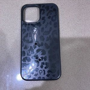 Iphone 12 pro max black leopard loopy case